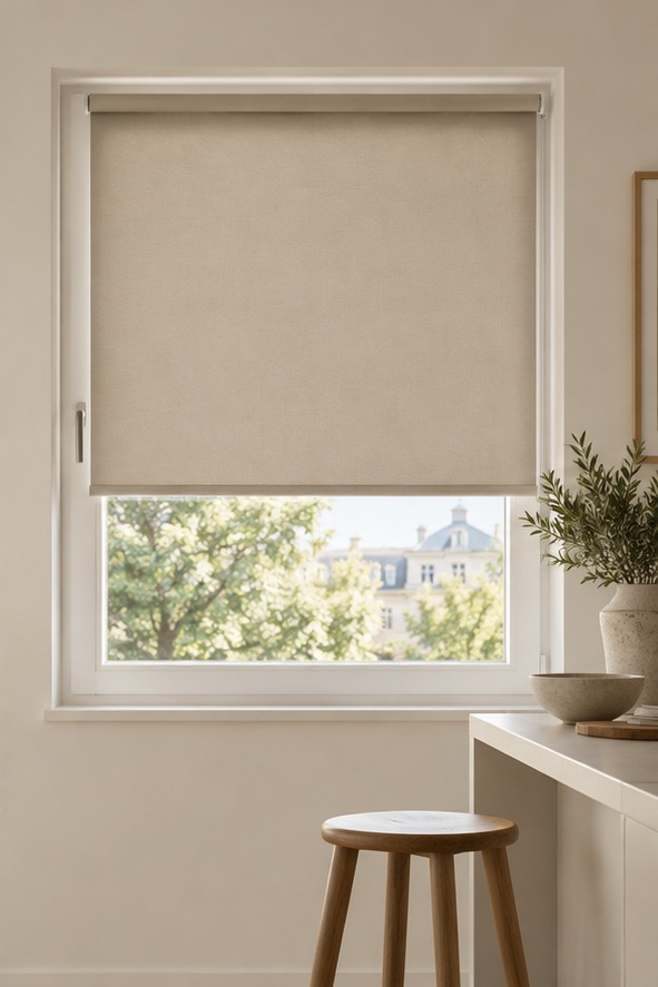 Rollo am Fenster – illustrative Designaufnahme